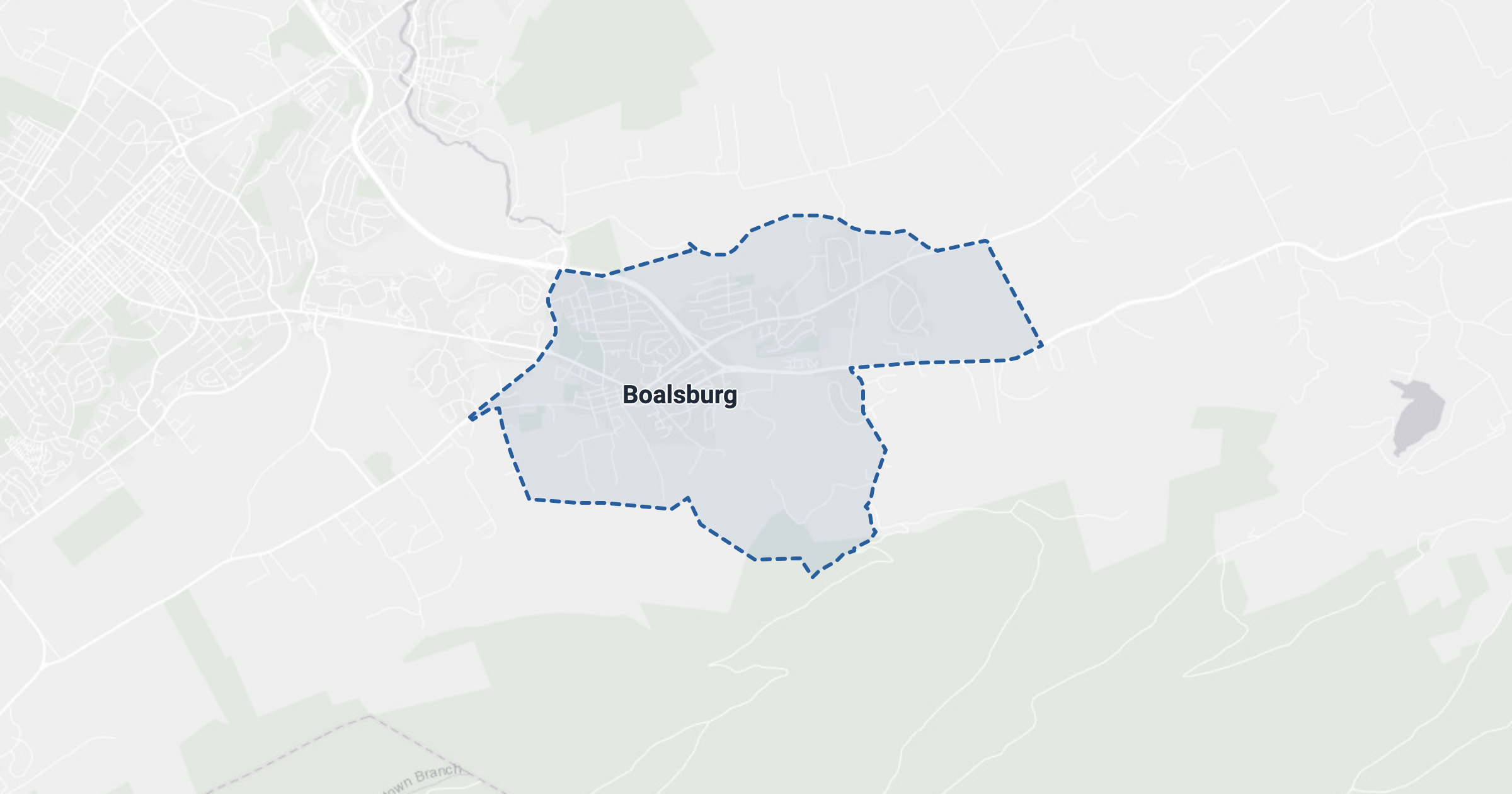 Map of Boalsburg, PA with the community boundary outlined
