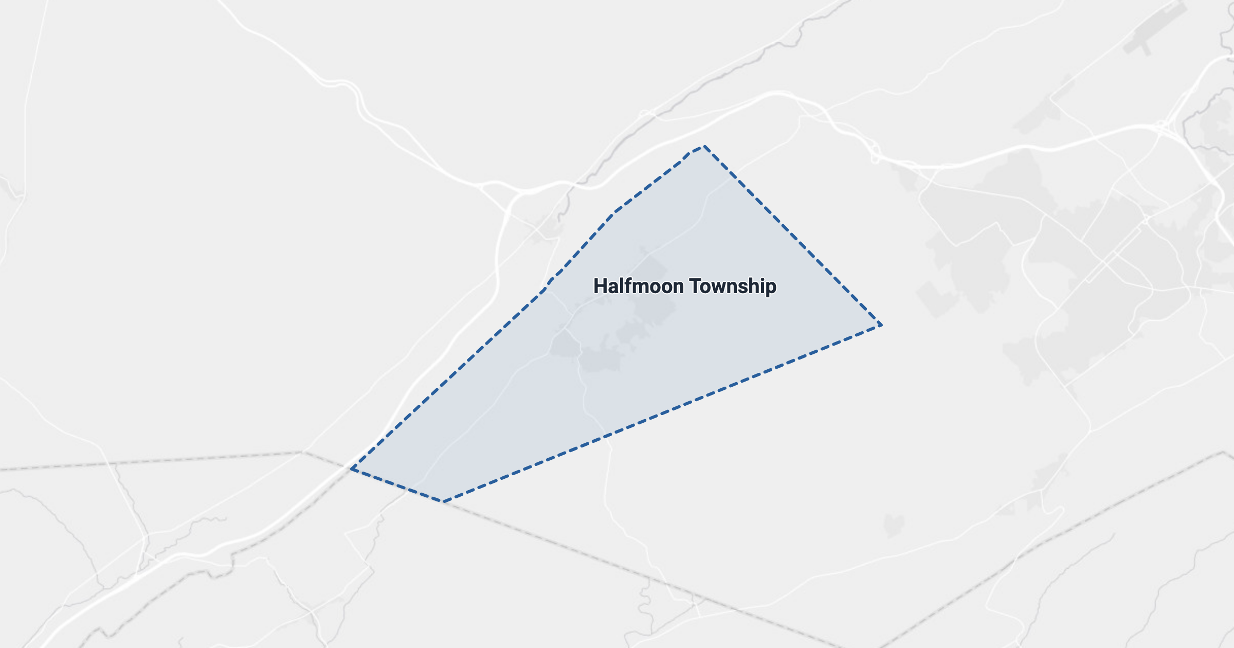 Map of Halfmoon Township, PA with the area boundary outlined