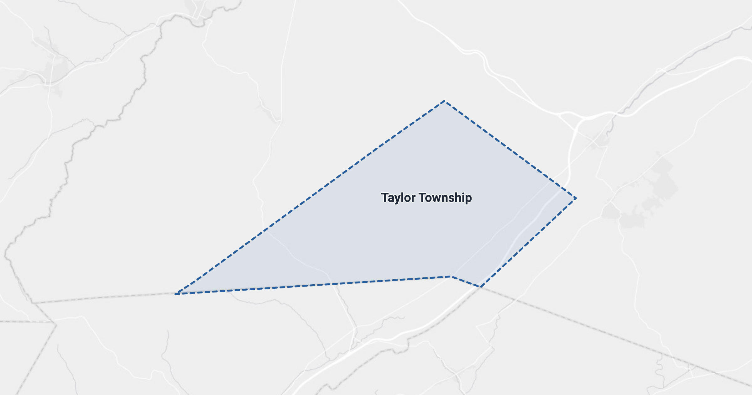 Map of Taylor Township, PA with the area boundary outlined